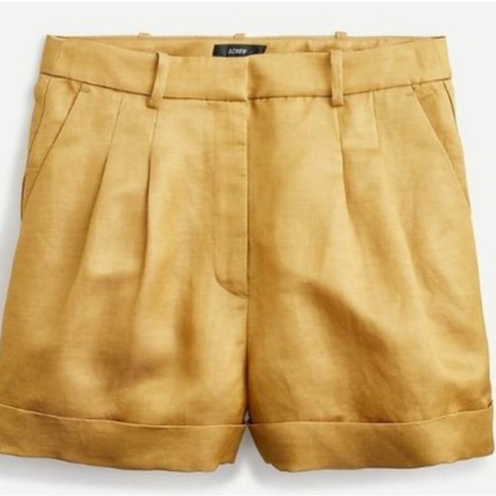 J.CREW Drapey Short In Satin Gold High Rise Size 2 casual dinner winter